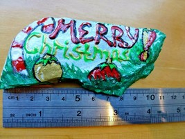 Hand painted River Rock Stone Merry Christmas 2021 ! - £9.59 GBP