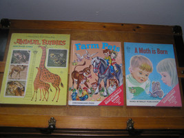 Vintage Lot of ELF &amp; Whitman Hardcover Books – FARM PETS Animal Babies M... - £7.46 GBP