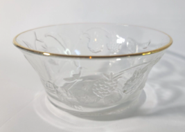 Gold Rimmed Crystal Bowl Marked FRANCE  Berries, vines, and Leaves  2  1... - £3.87 GBP