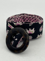 Vera Bradley Belt Pink Elephant Cotton Print Faux Tortoiseshell Buckle - £8.96 GBP