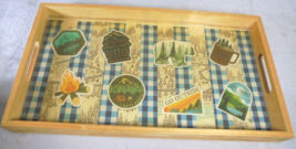 Wood Decorative Tray Forest Camping Travel Nature Small Light Wood Stickers - $12.75