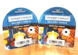 Yankee Candle Wax Melt Single...Crisp Fall Night...Lot Of Two ...Free Shipping - £4.65 GBP