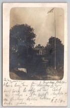 RPPC Home In Milford Huge Flag Pole 1906 To Schultz In Namozine VA Postcard B32 - £15.94 GBP