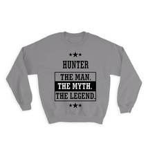 HUNTER : Gift Sweatshirt The Man Myth Legend Office Work Christmas - $28.95