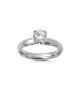 Round Cut Solitaire CZ Engagement Stainless Steel Ring Band 7mm 2 ct - £15.71 GBP