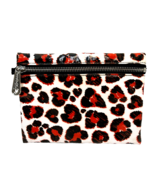 Brighton Animal Print Hears Black Red With Zip Coated Fabric Cosmetic Bag - £9.92 GBP