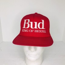 Vintage Budweiser King Of Beers Red Mesh Snap Back Trucker Hat USA Style... - £23.52 GBP
