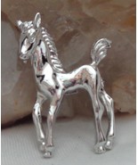 Vtg. Signed Gerry&#39;s Silvertone Horse Brooch Pin - £7.72 GBP