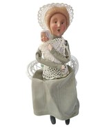 Byers Choice Carolers Victorian Woman Wicker Chair Holding Baby - $46.55