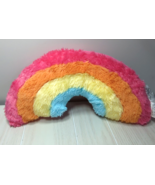 Mytex rainbow plush pillow  decor pink orange yellow blue - £10.12 GBP