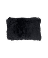 Saro 12 x 20 in. Classic Fax Fur Oblong Throw Pillow Cover, Black - $47.53 CAD
