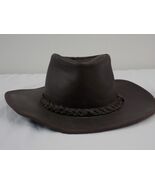 HH Henschel Hat Co Brown Leather Western Cowboy Hat Size L Large - $39.99