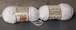 Bernat Satin Yarn Snow White 3.5 oz 166 yds 2 Skeins Worsted Weight 4 - $12.20