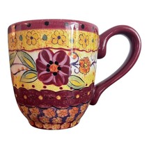 Pier 1 Imports Helena Coffee Mug Tea Cup Hand painted Earthenware 4.5&quot; Tall - £14.80 GBP