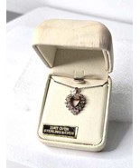 23k Gold Over Sterling Silver Heart Necklace with Gemstones Jewelry - $98.06 CAD