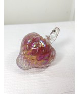 Vintage Intaglio Anton strawberry iridescent red pink Glass Paperweight ... - $60.00
