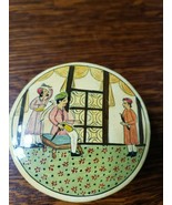 SMALL 2.75 INCH HAND MADE ALI-BROTHERS ROUND WOOD BOX VINTAGE - $17.45 CAD