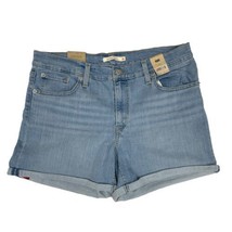 Levis Mid Length Women’s Hypersoft Mid Rise Shorts Light Wash Size 14 Wa... - £11.72 GBP