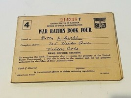 War Ration Book WW2 ephemera WWII military stamp Victor Colorado CO vtg Diehl 1 - £15.49 GBP