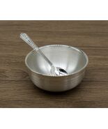 999 solid pure silver handmade utensils bowl and spoon serving vessels s... - $3,036.57 MXN