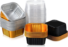 120 Sets Mini Loaf Pans with Lids 150 Ml 5 Oz Aluminum Foil Baking Pans Disposab - £29.32 GBP