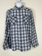 NWT Flag &amp; Anthem Gray Checkerboard Snap Up Shirt Long Sleeve Mens XL - $27.79
