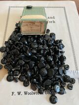 RARE! 277 Antique Vintage Black Shoe Buttons Metal Shank 9-11MM Bear Eye... - $247.50