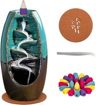 Waterfall Backflow Incense Burner with 40 Backflow Incense Cones- for Relaxation - £10.09 GBP