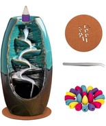 Waterfall Backflow Incense Burner with 40 Backflow Incense Cones- for Re... - £9.83 GBP