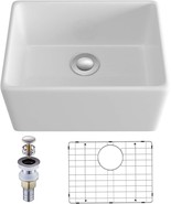 Eridanus 21&#39;&#39; L x 16&#39;&#39; W Ceramic Farmhouse Kitchen Sink W/ Pop-Up Drain ... - £98.92 GBP