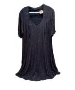 Onyx Nite Dress Evening Gown Black Sparkle Plus Size 22 Made in USA Vintage - £27.53 GBP