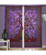 INDACORIFY Tie Dye Tree of Life Jungle Curtain Boho Window Treatment Set... - £22.36 GBP+