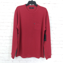 Junk Food Clothing Sweater Mens Medium Red Long Sleeve Pocket Crew Neck Pullover - £19.56 GBP