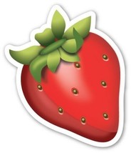 x3 10cm Vinyl Stickers strawberry restaurant label cooking fruit laptop emoji - £3.55 GBP