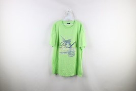 Vintage 90s Ralph Lauren Mens XL Spell Out Marlin Fish Watercolor T-Shirt Lime - £30.97 GBP