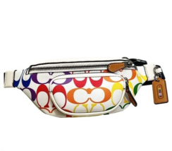 Coach Sprint Belt Bag 24 Rainbow Signature PVC Canvas CJ682 Gay Pride $298 MSRP - £90.04 GBP