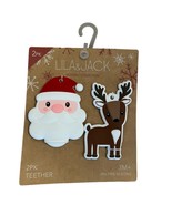 Lila Jack Infant 2 Pack Teethers Silicone Reindeer  Santa Claus Holiday ... - $3.46
