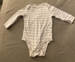 Cat &amp; Jack one piece baby outfit size 3 to 6 month Beige &amp; white stripes - £2.27 GBP