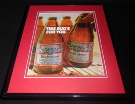 1984 Budweiser Beer This Bud&#39;s For You Framed 11x14 ORIGINAL Advertisement - £27.77 GBP