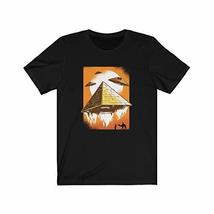 Gift for Alien UFO Fan, Alien Pyramid UFO Tshirt Black - £20.50 GBP
