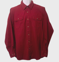 Wrangler Mens Western Wear Button Down Shirt Size M Cowboy Red Burgundy - £17.96 GBP