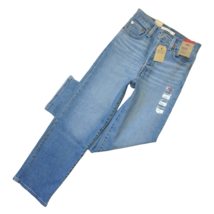NWT Levi&#39;s Ribcage Straight Ankle in Center Lane Super High Rise Crop Jeans 25 - £48.15 GBP