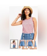 LOFT High Rise Denim Sailor Shorts in Mid Wash size 10 - $25.00