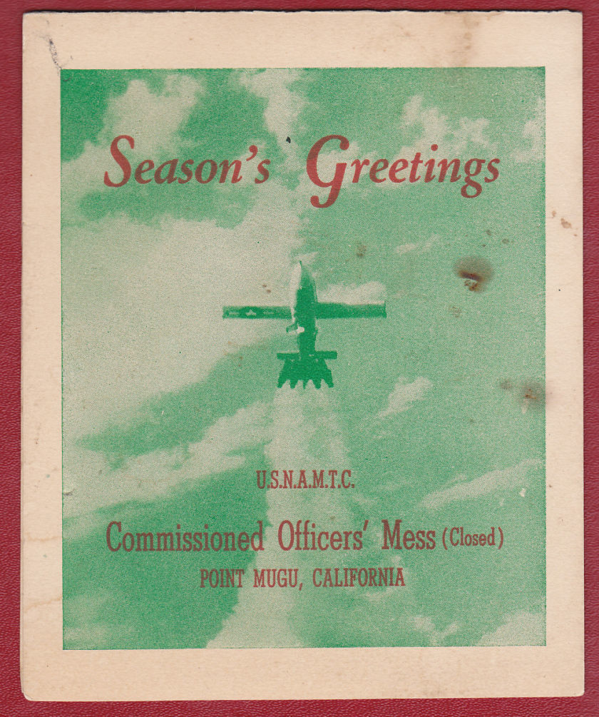 US Naval Air Missile Test Center 1947 Christmas Dance Invite Point Mugu, CA - $12.75