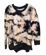 NWT LuLaRoe Medium Black Blush White Tie Dye Hannah SWEATSHIRT - $44.54