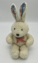 Baby Gap Bunny Rabbit Plush Cream Plaid Ears Toy Rattle Easter 13&quot; - £12.70 GBP