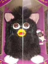 Vintage Furby Model 70-800 Black, White Feet, Pink Ears, Hazel Eyes 1998 NIB - £239.80 GBP