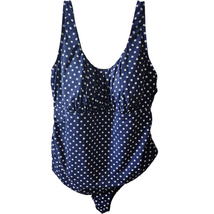 Lands End Tankini Top 16DDD Polka Dot Built In Bra Bikini Bottom Blue Wh... - $31.14