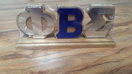 Phi Beta Sigma Wood Desktop Letters Divine 9 Office Decor Plaque  - £26.97 GBP