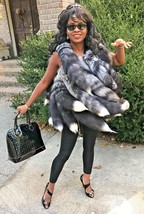 New  Custom Design Unusual Silver fox tails Fur Vest coat jacket bolero ... - £1,470.63 GBP